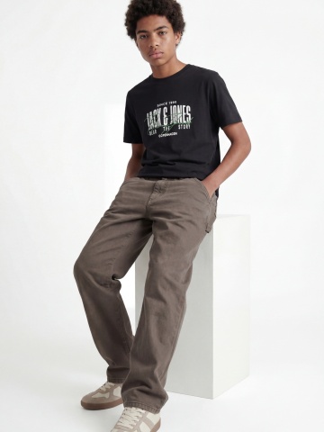 Jack & Jones Tricou la baza gatului baieti, din bumbac, Regular fit, Negru - Img 3