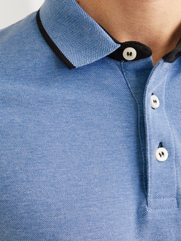 Jack & Jones Tricou polo barbati, Slim fit cu guler contrast, Albastru - Img 7