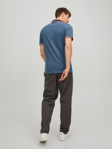 Jack & Jones Tricou polo barbati, Slim fit cu guler contrast, Albastru inchis - Img 2