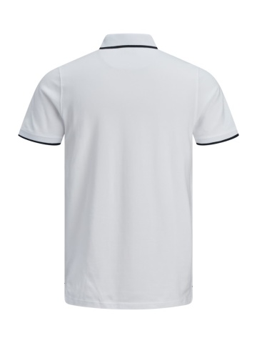 Jack & Jones Tricou polo barbati, Slim fit cu guler contrast, Alb - Img 9