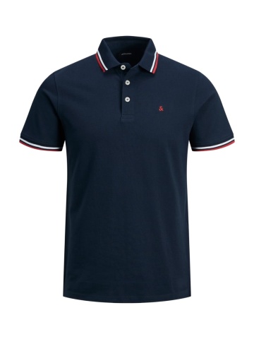 Jack & Jones Tricou polo barbati, Slim fit cu guler contrast, Bleumarin inchis - Img 8