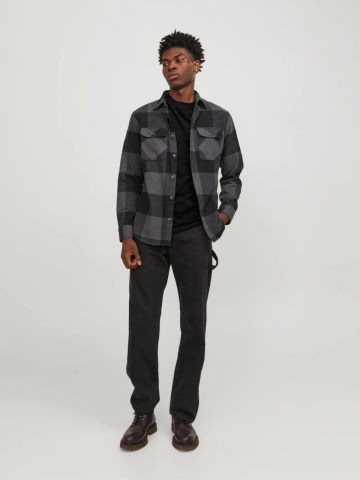Jack & Jones, Tricou simplu, Bradley, barbati, din bumbac, Relaxed fit, Negru - Img 6