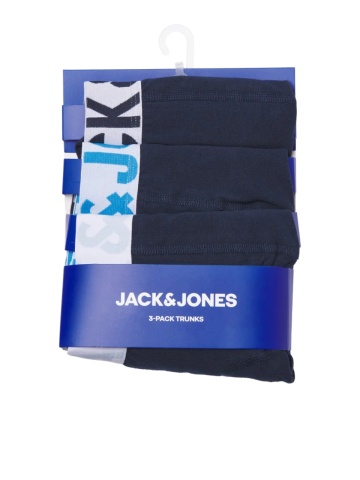 Jack & Jones Underwear barbati, Set 3 perechi de boxeri, banda cu logo, Bleumarin inchis - Img 7