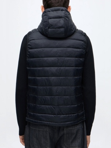 Jack & Jones Vesta barbati, cu gluga si fermoar, Regular fit, JJEKINGSLEY, Negru - Img 2