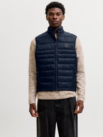 Jack & Jones Vesta barbati fara gluga cu guler inalt, Regular fit, JJEKINGSLEY, Bleumarin inchis