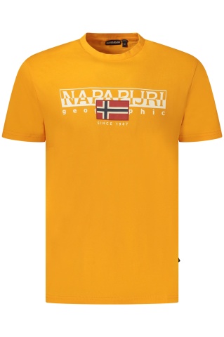 Napapijri Tricou S-Aylmer barbati, cu imprimeu cu text, Regular Fit, Portocaliu - Img 1