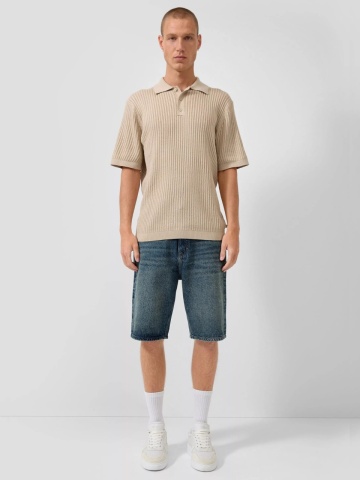 Q/S by s.Oliver Pantaloni scurti de blug barbati, din bumbac, cu talie medie, Loose fit, Albastru inchis - Img 4