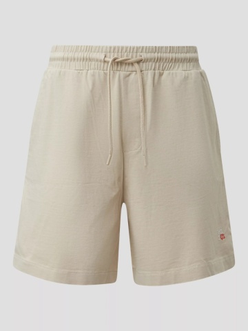 Q/S by s.Oliver Pantaloni scurti de trening barbati, din jerseu gros, cu talie medie, Regular fit, Crem - Img 6