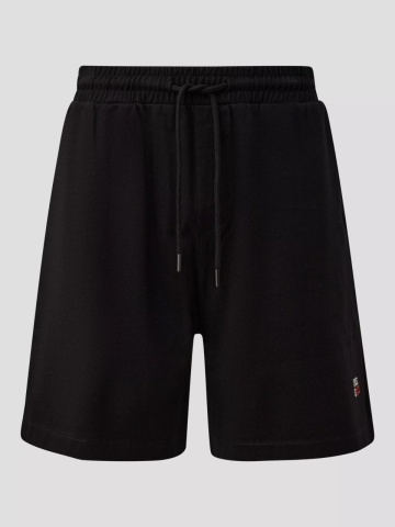Q/S by s.Oliver Pantaloni scurti de trening barbati, din jerseu gros, cu talie medie, Regular fit, Negru - Img 7