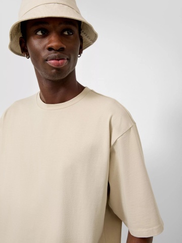 Q/S by s.Oliver Tricou barbati din jerseu, Loose Fit, Crem - Img 3