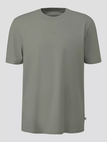 Q/S by s.Oliver Tricou barbati, la baza gatului, din bumbac, Regular Fit, Olive - Img 6