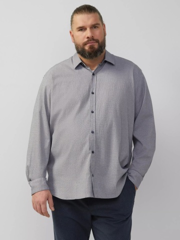 s.Oliver Big Sizes Camasa barbati big sizes, cu maneca lunga, Regular fit, Gri inchis