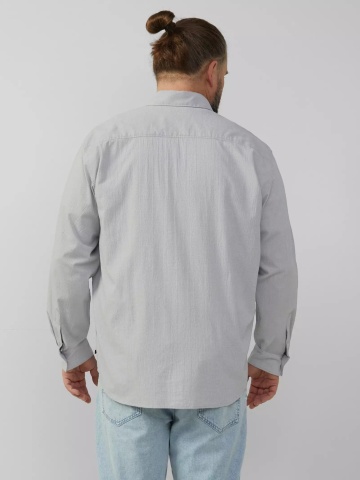 s.Oliver Big Sizes Camasa barbati big sizes, cu maneca lunga, Regular fit, Gri deschis - Img 2