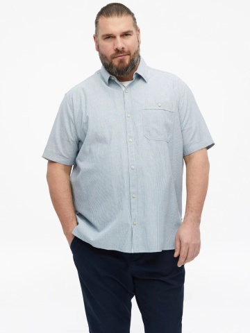 s.Oliver Big Sizes Camasa casual, barbati big sizes, din bumbac, Regular fit, Albastru