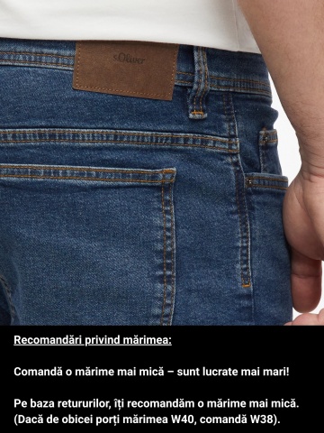 s.Oliver Big Sizes Pantaloni scurti de blug, barbati big sizes, Casby cu croiala Relaxed fit, Albastru inchis - Img 3
