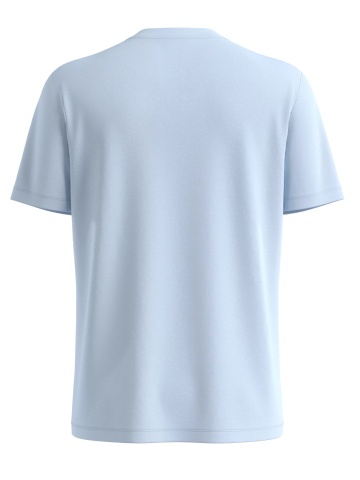 s.Oliver Big Sizes Tricou barbati big sizes cu decolteu la baza gatului, din bumbac, Albastru deschis - Img 2