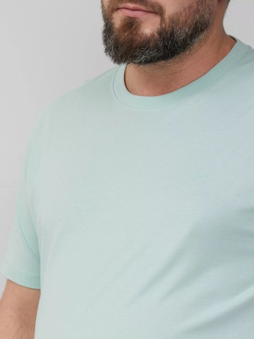 s.Oliver Big Sizes Tricou barbati big sizes cu decolteu la baza gatului, Regular fit, Turcoaz - Img 3