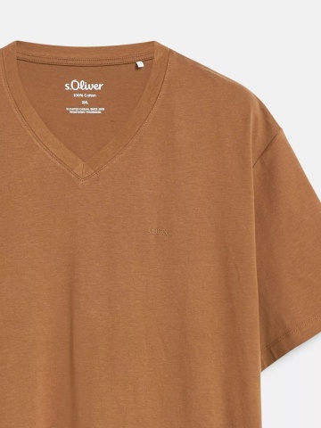 s.Oliver Big Sizes Tricou cu anchior, barbati big sizes, din bumbac, Regular fit, Maro - Img 9
