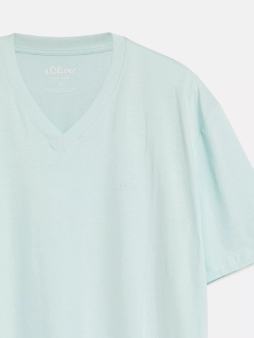 s.Oliver Big Sizes Tricou cu anchior, barbati big sizes, din bumbac, Regular fit, Turcoaz deschis - Img 8