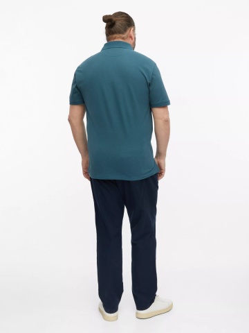 s.Oliver Big Sizes Tricou polo barbati big sizes, din piqué de bumbac, Verde inchis - Img 6