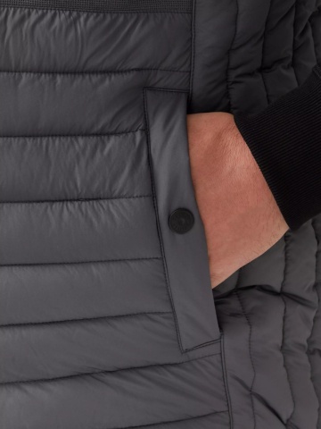 s.Oliver Big Sizes Vesta sport barbati, pentru exterior cu gluga si croiala Regular fit, Gri inchis - Img 5