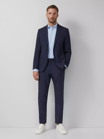 s.Oliver BLACK LABEL, Camasa barbati din amestec de bumbac, cu croiala Tailored fit, Albastru deschis - Img 4