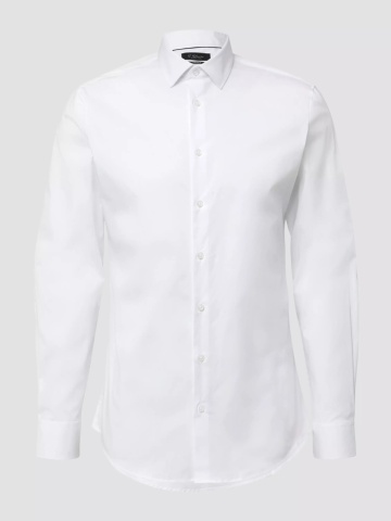 s.Oliver BLACK LABEL, Camasa barbati din amestec de bumbac, cu croiala Tailored fit, Alb - Img 5