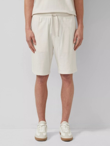 s.Oliver Pantaloni scurti barbati, din jerseu de bumbac, cu talie medie, Relaxed fit, Detroit, Crem