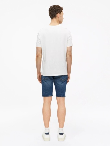 s.Oliver Pantaloni scurti de blug barbati, din bumbac, cu talie medie, Regular fit, Albastru - Img 6