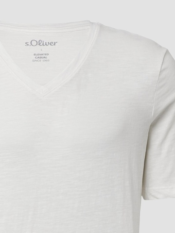 s.Oliver Tricou barbati cu decolteu in V, Regular fit, din bumbac, Alb - Img 7