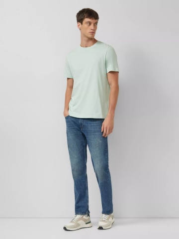 s.Oliver Tricou barbati din bumbac, Regular fit, Verde deschis - Img 4