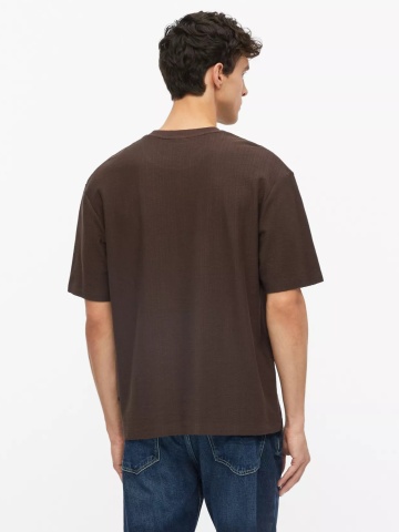 s.Oliver Tricou barbati, la baza gatului, din bumbac, Relaxed Fit, Maro inchis - Img 2