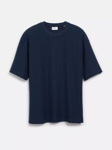s.Oliver Tricou barbati, la baza gatului, din bumbac, Relaxed Fit, Bleumarin inchis