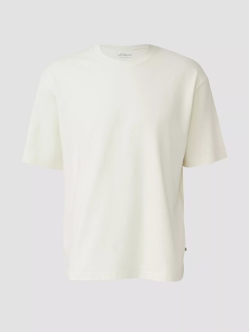 s.Oliver Tricou barbati la baza gatului, din jerseu gros de bumbac, Modern fit, Crem - Img 6