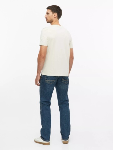 s.Oliver Tricou cu decolteu la baza gatului, barbati, din bumbac, Regular fit, Bej deschis - Img 6