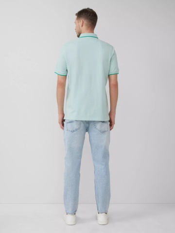 s.Oliver Tricou polo barbati cu detalii contrastante, Verde menta - Img 7