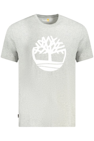 Timberland Tricou SS Tree barbati, cu imprimeu central, Regular fit, Gri deschis - Img 1