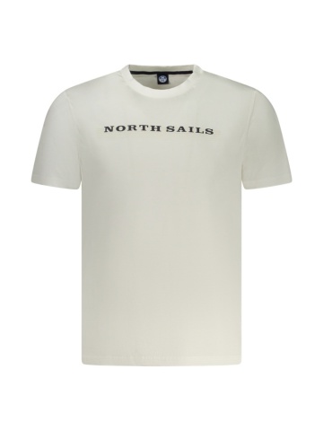 Tricou barbati, cu imprimeu cu text, Regular fit, Alb - Img 1