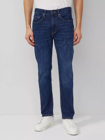 Blugi barbati Mauro cu talie medie, croiala Regular Fit, Tapered Leg, Albastru inchis