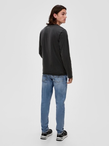 Blugi barbati Shawn, cu talie medie, Regular fit, Tapered Leg, Albastru deschis - Img 5