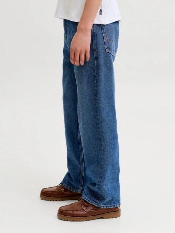 Jack & Jones Blugi baieti, ALEX, cu talie inalta si croiala Baggy fit, Albastru inchis - Img 3
