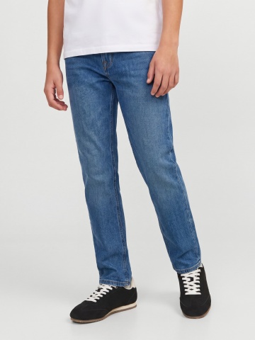 Jack & Jones Blugi baieti, CHRIS, cu talie medie si croiala Relaxed Fit, Albastru