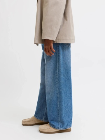 Jack & Jones Blugi baieti, DAVE, cu talie inalta si croiala Baggy Fit, Albastru inchis - Img 3