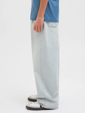 Jack & Jones Blugi baieti, RON, cu talie inalta si croiala Extra Baggy fit, Albastru deschis - Img 3