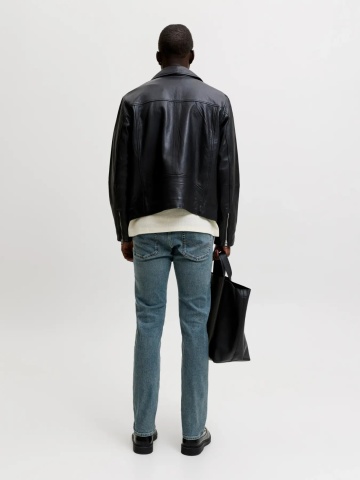 Jack & Jones Blugi barbati GLENN, cu talie joasa si croiala Slim fit, Albastru inchis - Img 6