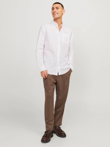 Jack & Jones Camasa barbati, Casual cu croiala Slim Fit, din bumbac, Alb - Img 6