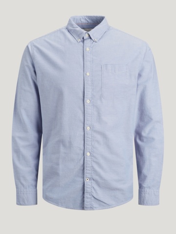 Jack & Jones Camasa barbati, Casual cu croiala Slim Fit, din bumbac, Albastru deschis - Img 8