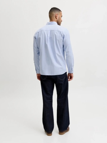Jack & Jones Camasa barbati, din bumbac, Regular fit, JJOXFORD, Albastru - Img 2