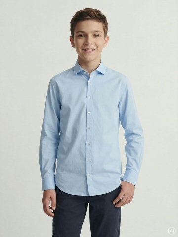 Jack & Jones Camasa cu maneca lunga, baieti, AXEL, Regular Fit, Albastru