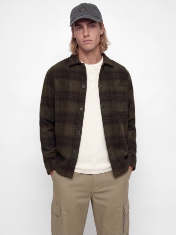 Jack & Jones Camasa in carouri, barbati, Relaxed fit, JJESOHO, Verde inchis